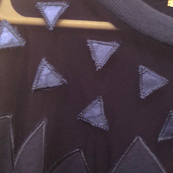 Royal blue sweatshirt with sheer inlay. - Picture 2 of 2